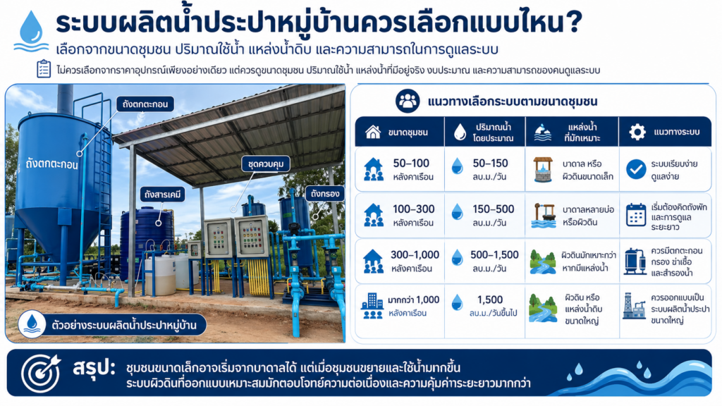 ระบบผลิตน้ำประปาหมู่บ้านควรเลือกแบบไหน