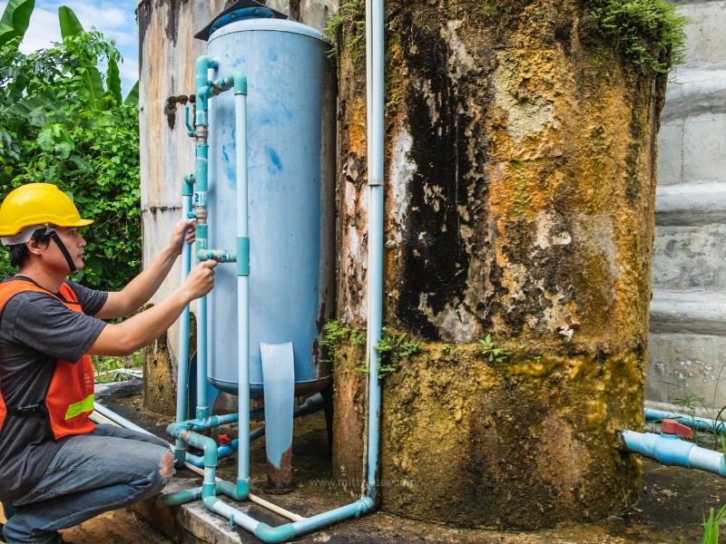 ล้างถังเก็บน้ำเมื่อน้ำในถังส่งกลิ่นเหม็น