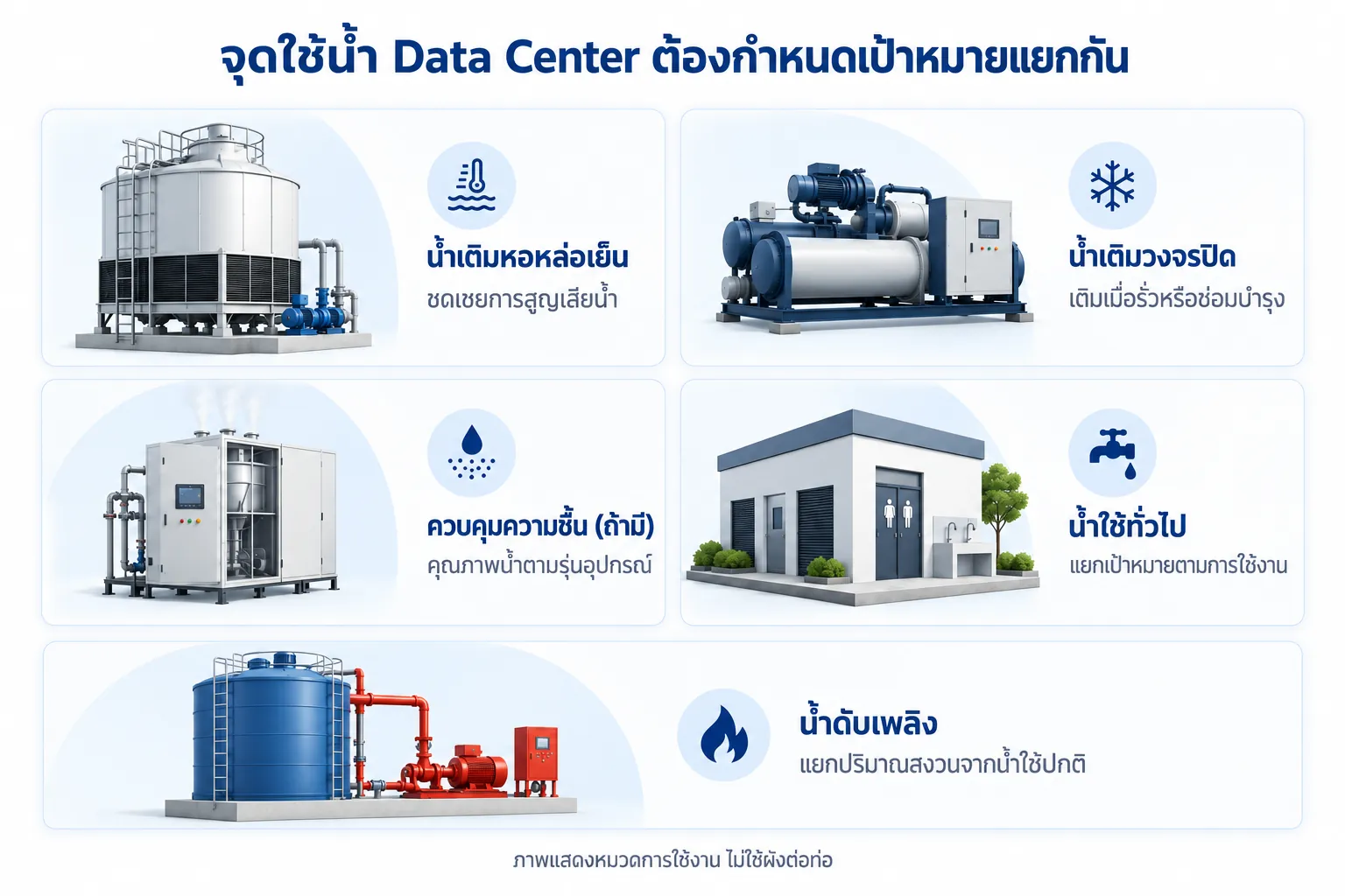 จุดใช้น้ำ Data Center ต้องกำหนดเป้าหมายแยกกัน