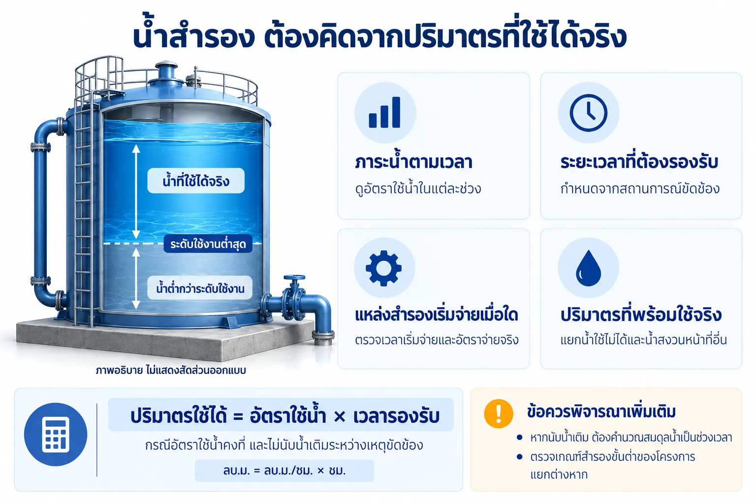 น้ำสำรอง Data Center คิดจากปริมาตรที่ใช้จริง
