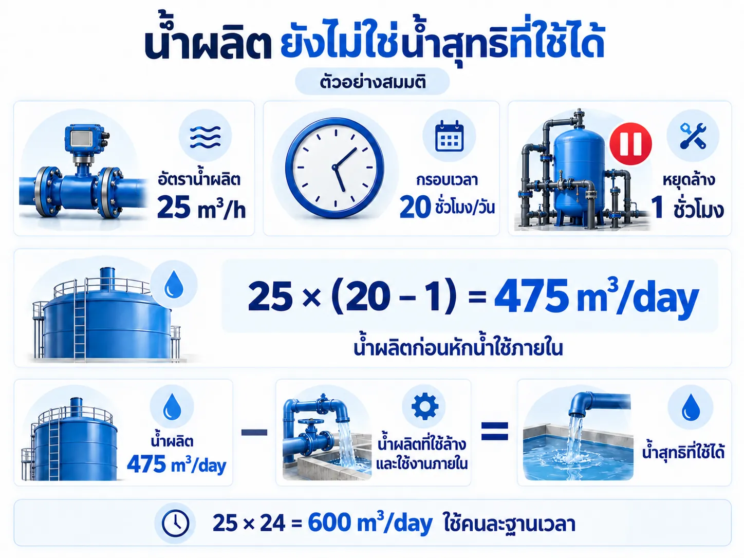 ระบุกำลังผลิตน้ำประปาเป็นน้ำสุทธิ
